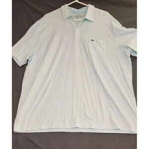Vineyard Vines Size XXL‎ Mint Green & White Striped Short Sleeve Polo Shirt Golf